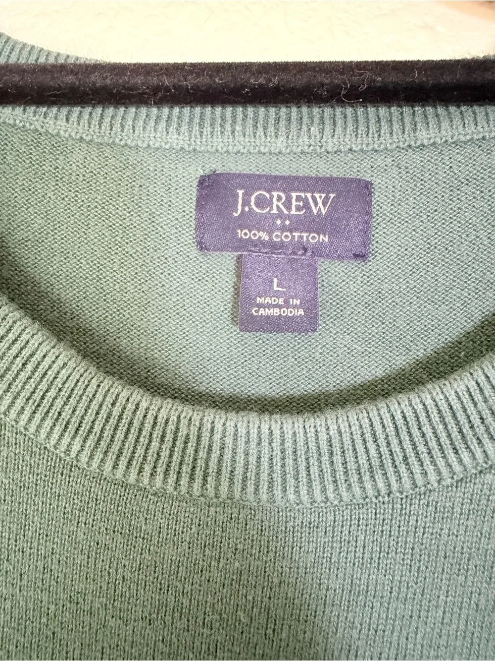 J. Crew Men's Crewneck 100% Cotton Sweater in Teal Green, Size Large